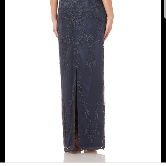JS Collections Embroidered Mesh Blouson Gown NWT - Picture 5 of 11